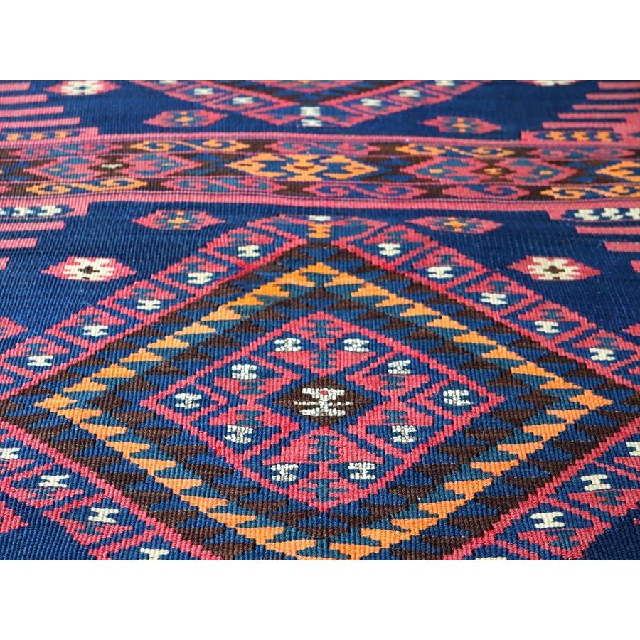 オールドキリム ハッキャリ フラグメント 104x84cm 濃紺とローズピンク | ブランド登録なし | 03