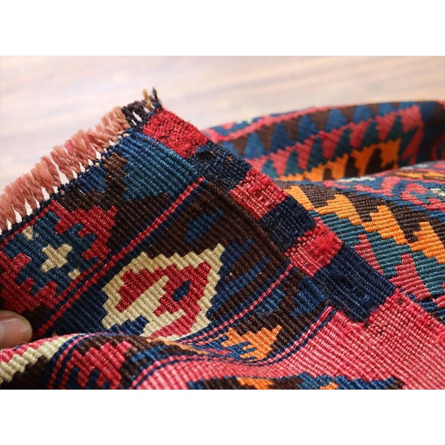 オールドキリム ハッキャリ フラグメント 111x84cm 濃紺とローズピンク | ブランド登録なし | 14