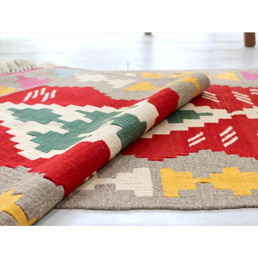 カイセリ トルコ手織りキリム ランナー 200x64cm 4つのダイヤ