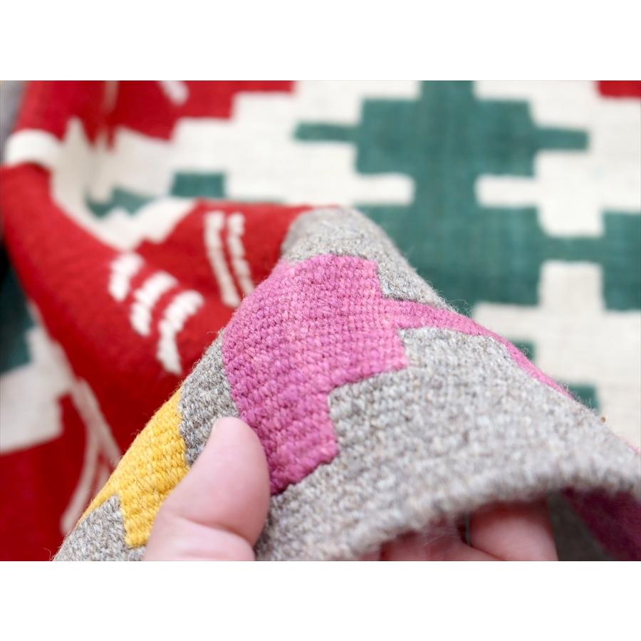 トルコ手織りキリム カイセリ トルコ手織りキリム ランナー 200x64cm 4つのダイヤ