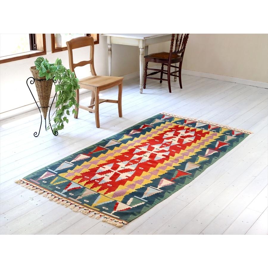 トルコの手織りキリム　セッヂャーデ 200x104cm 狼の口のモチーフ | ブランド登録なし | 01