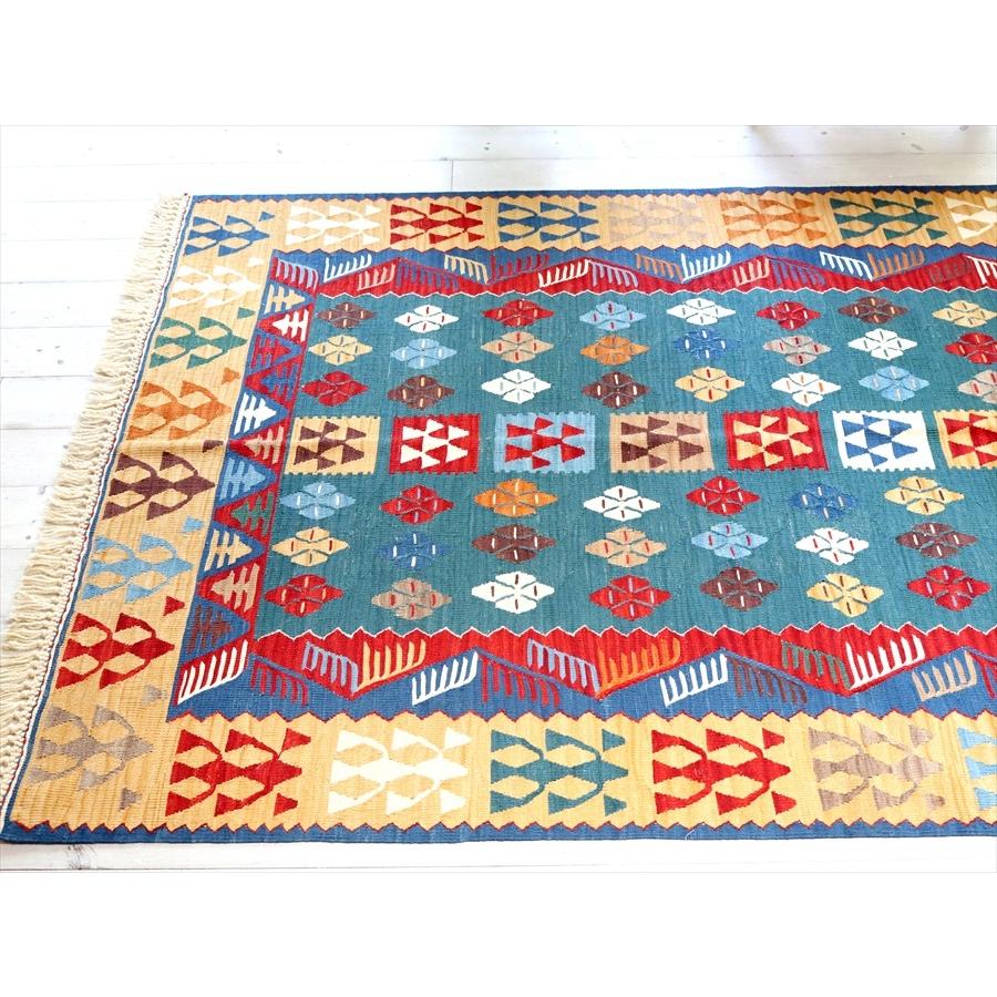 トルコの手織りキリム　ウシャク 173x122cm 幾何学模様と小花のモチーフ | ブランド登録なし | 03