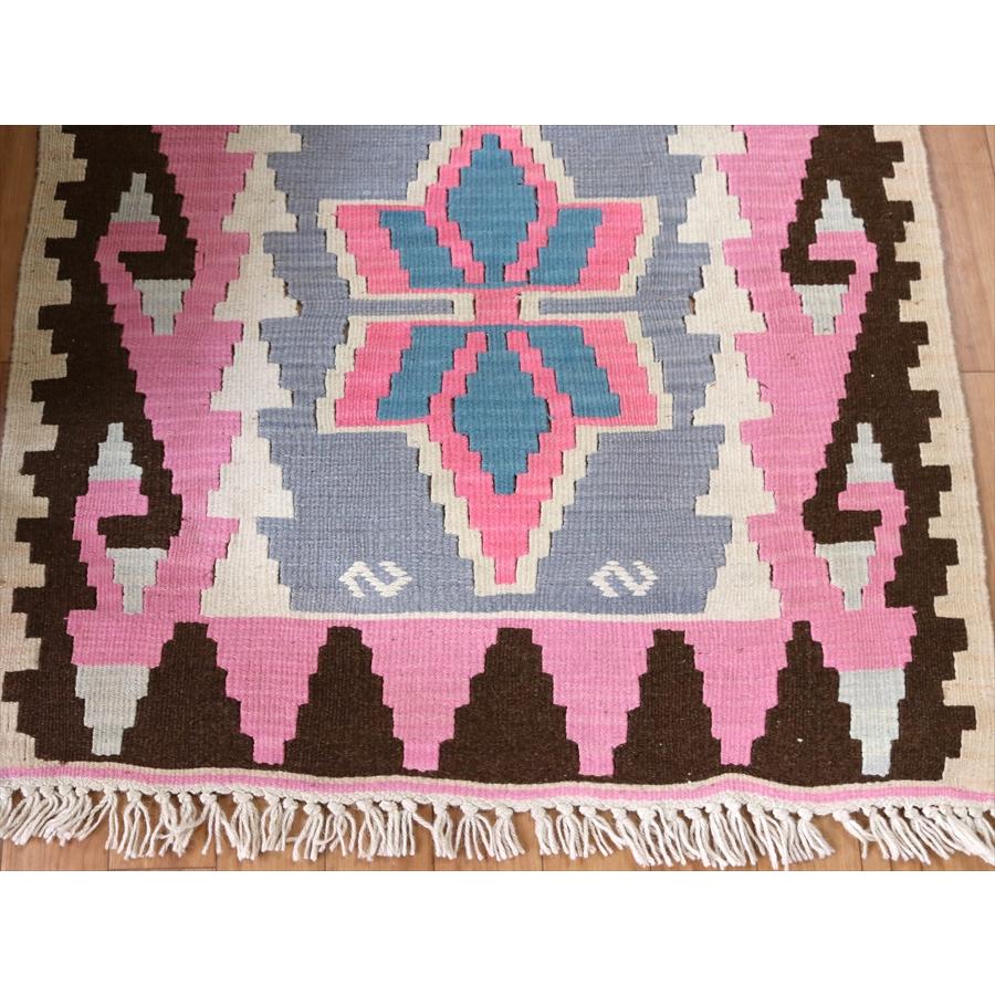 やわらかな織りのカイセリ産キリム　チェイレキ 116x75cm ブルー/ピンク | ブランド登録なし | 04