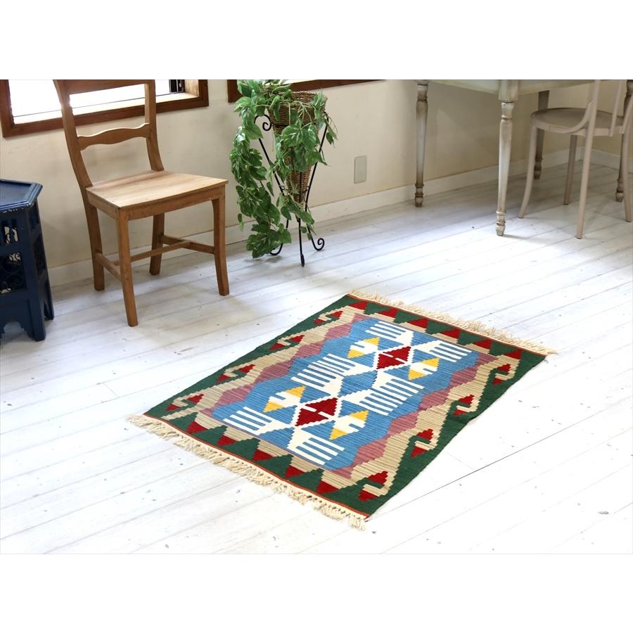 やわらかな織りのカイセリ産キリム　ヤストゥク 108x78cm 翼を広げた鳥のモチーフ | ブランド登録なし | 01