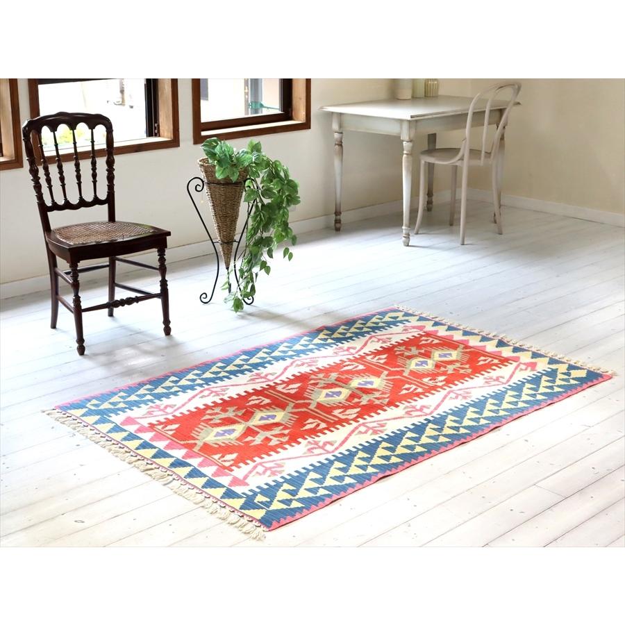 やわらかな織りのカイセリ産キリム　セッヂャーデ 171x114cm レッド/ブルー | ブランド登録なし | 01