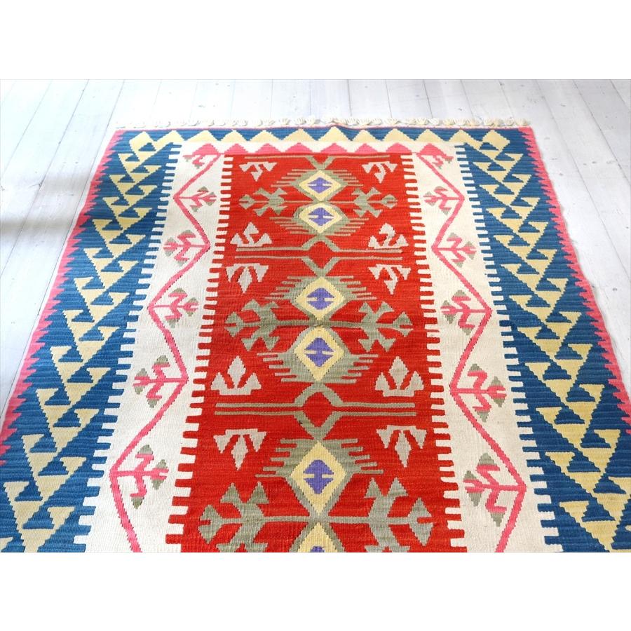 やわらかな織りのカイセリ産キリム　セッヂャーデ 171x114cm レッド/ブルー | ブランド登録なし | 02