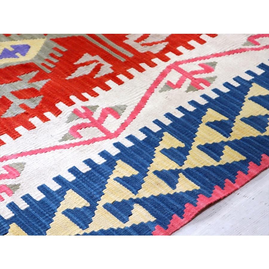 やわらかな織りのカイセリ産キリム　セッヂャーデ 171x114cm レッド/ブルー | ブランド登録なし | 06