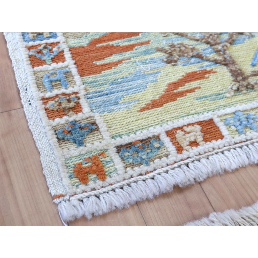 ギャッベスマックキリム 遊牧民の織る風景のラグ46x119cm山麓と草原と湖 | ブランド登録なし | 03