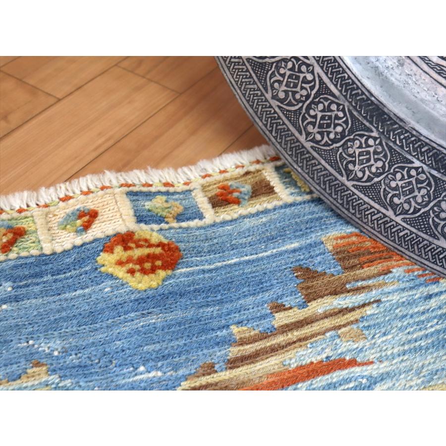 ギャッベスマックキリム 遊牧民の織る風景のラグ46x119cm山麓と草原と湖 | ブランド登録なし | 04