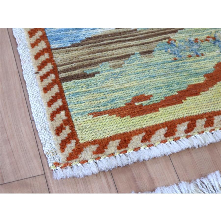 ギャッベスマックキリム 遊牧民の織る風景のラグ49x117cm山麓と草原と湖 | ブランド登録なし | 02