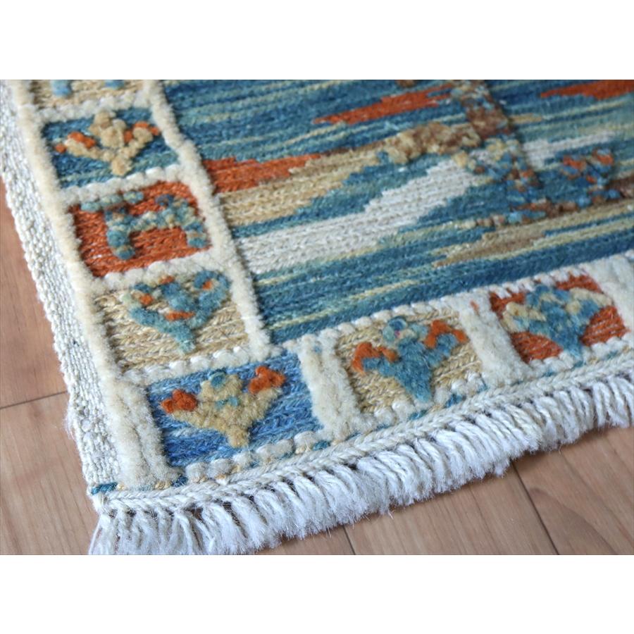 ギャッベスマックキリム 遊牧民の織る風景のラグ48x120cm山麓と草原と湖 | ブランド登録なし | 04