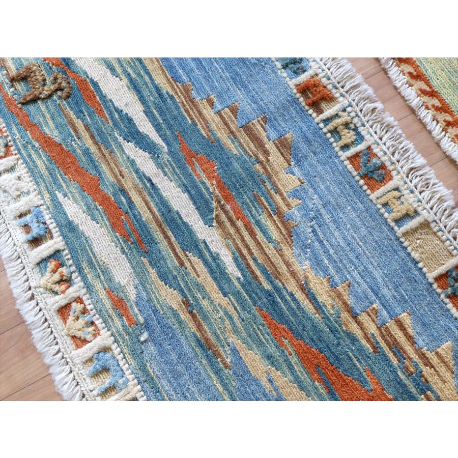 ギャッベスマックキリム 遊牧民の織る風景のラグ48x120cm山麓と草原と湖 | ブランド登録なし | 05