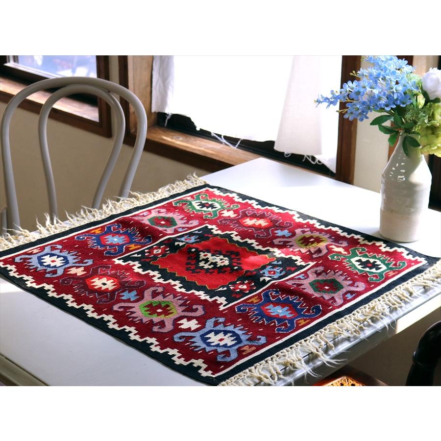 オールドキリム シャルキョイ 59x60cm ワインレッド 正方形 | ブランド登録なし | 01