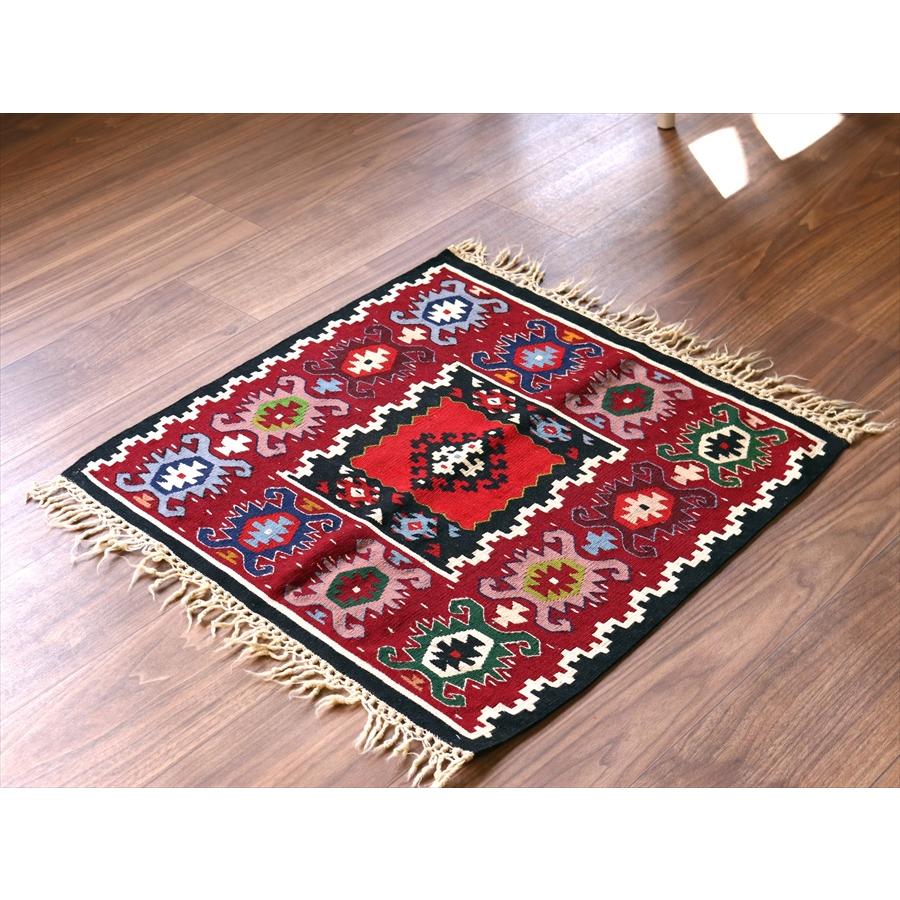 オールドキリム シャルキョイ 59x60cm ワインレッド 正方形 | ブランド登録なし | 03