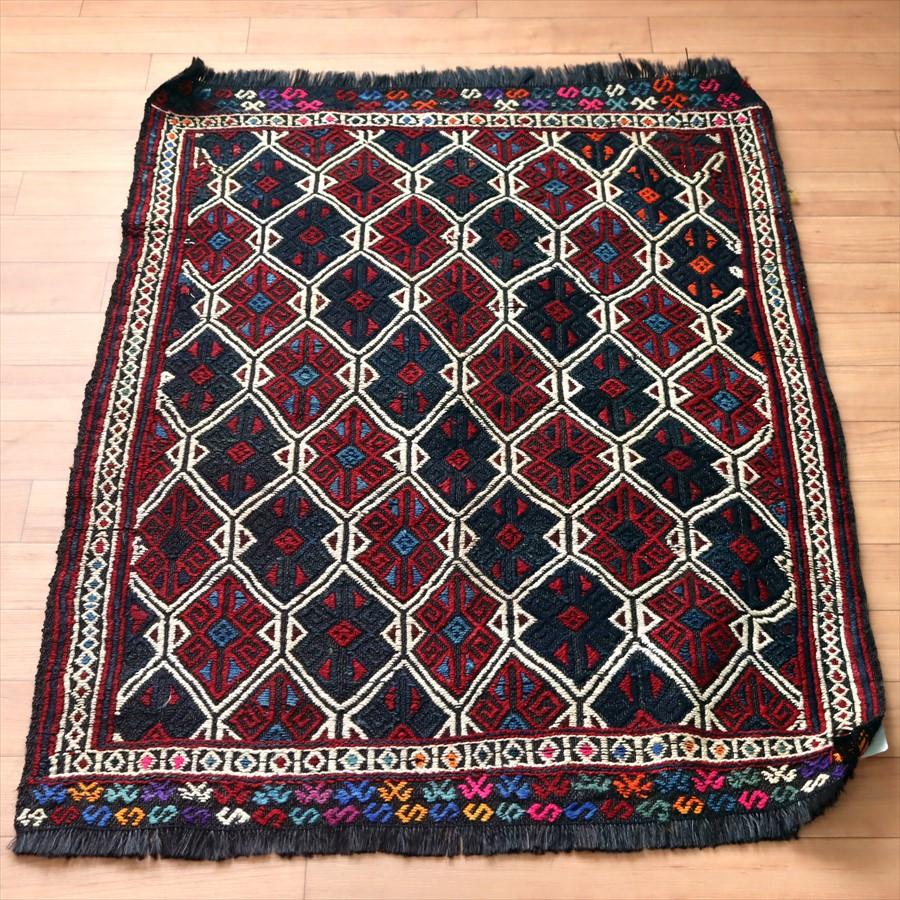 オールドキリム ムート 96x75cm 連なるひし形 ジジム