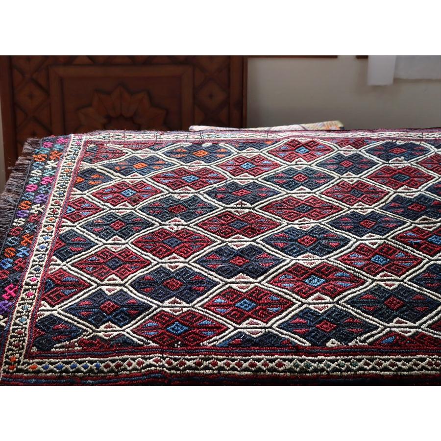 オールドキリム ムート 96x75cm 連なるひし形 ジジム