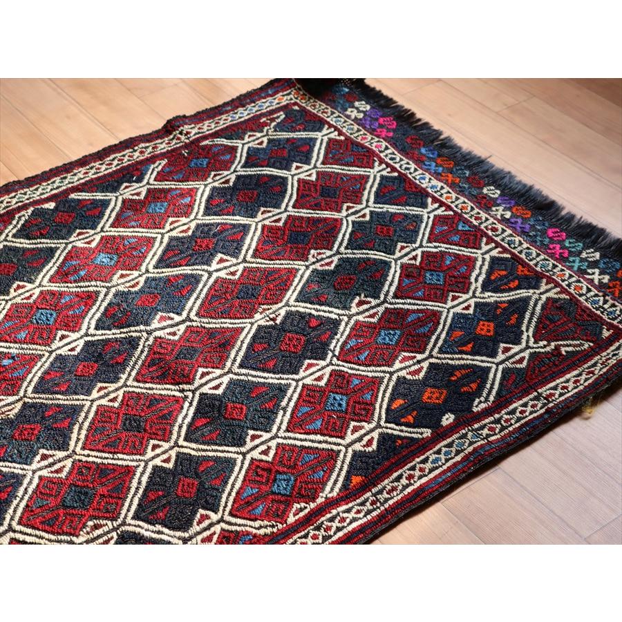 オールドキリム ムート 96x75cm 連なるひし形 ジジム