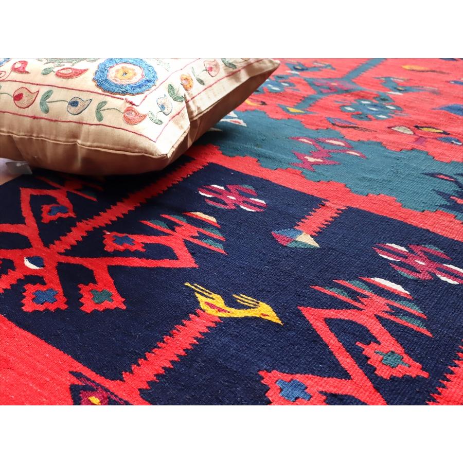 オールドキリム シャルキョイ 210x90cm 鳥と樹 フラグメント