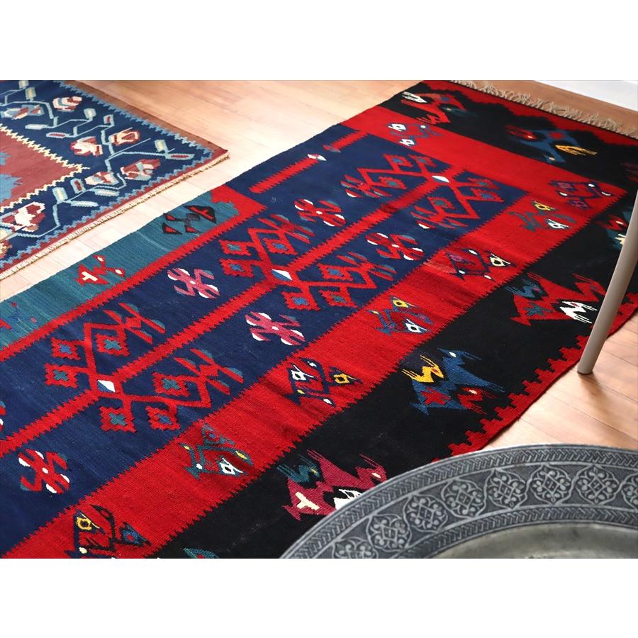 オールドキリム シャルキョイ 236x92cm 鳥と樹 フラグメント