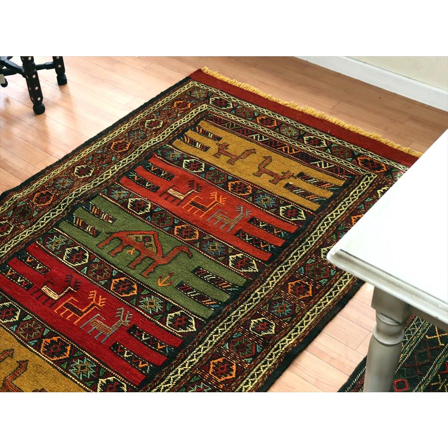 東イランの素朴な手織りキリム グチャン 181x109cm ラクダとシカ | ブランド登録なし | 02
