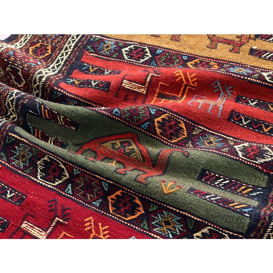 東イランの素朴な手織りキリム グチャン 181x109cm ラクダとシカ | ブランド登録なし | 06
