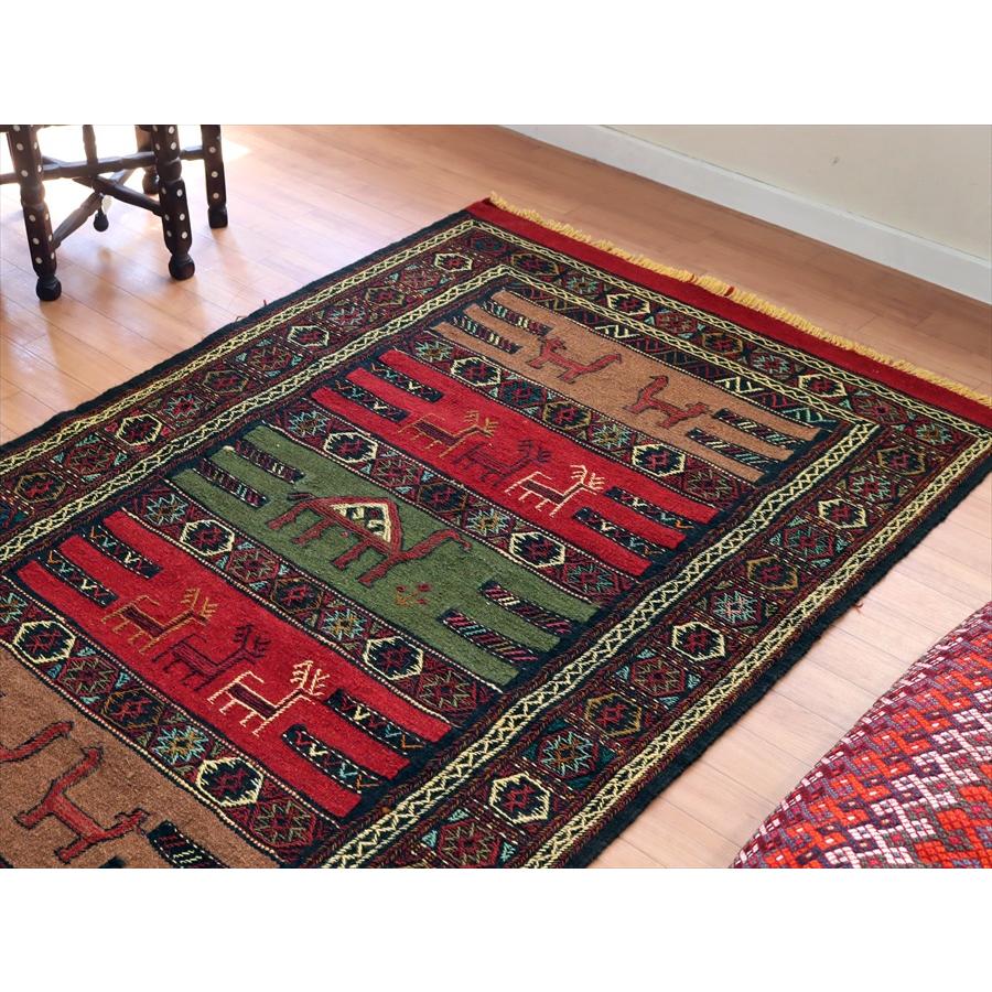 グチャン イランの手織りキリム 185x113cm ラクダとシカのモチーフ | ブランド登録なし | 02