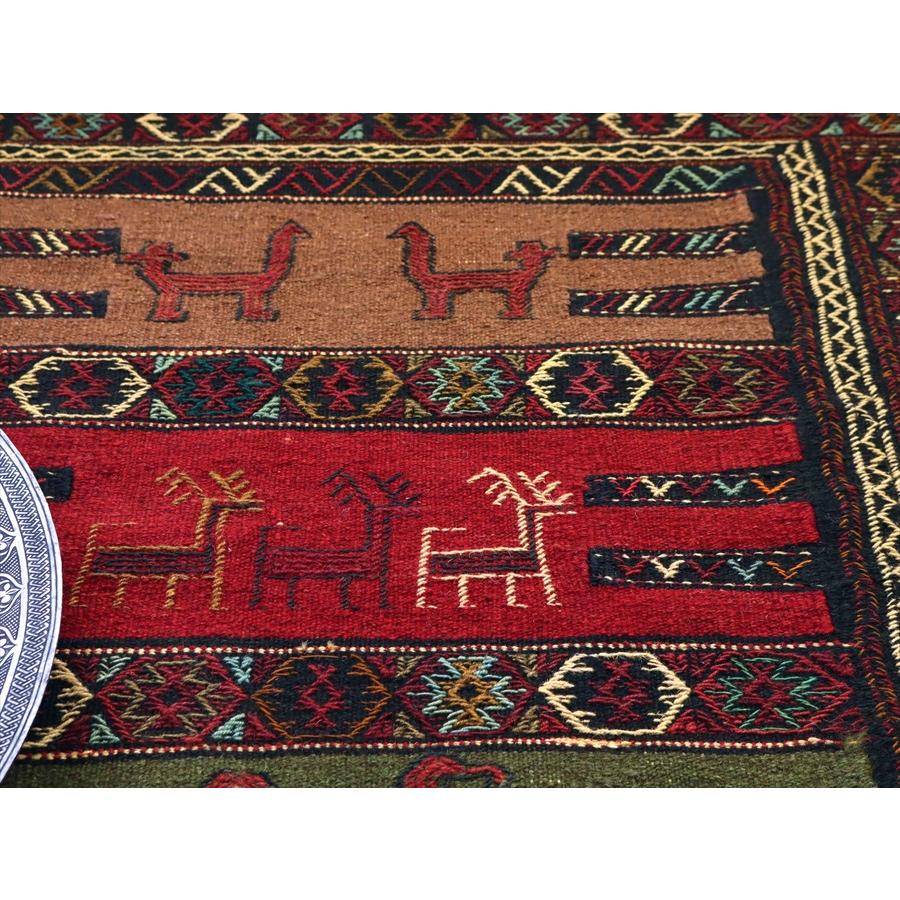 グチャン イランの手織りキリム 185x113cm ラクダとシカのモチーフ | ブランド登録なし | 06