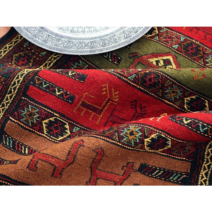 グチャン イランの手織りキリム 185x113cm ラクダとシカのモチーフ | ブランド登録なし | 07