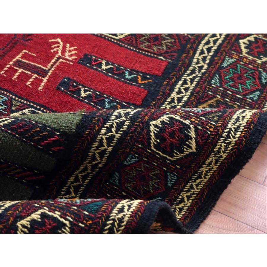 グチャン イランの手織りキリム 185x113cm ラクダとシカのモチーフ | ブランド登録なし | 08