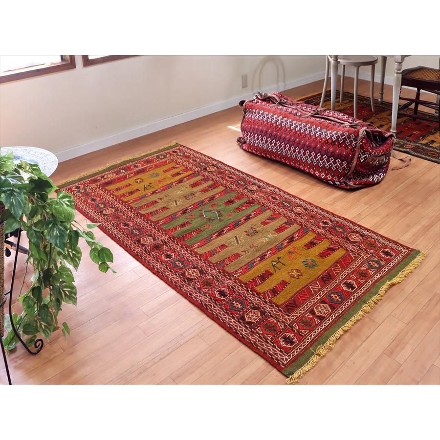 グチャン イランの手織りキリム 187x100cm ラクダと幾何学模様 | ブランド登録なし | 01