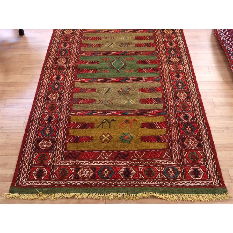 グチャン イランの手織りキリム 187x100cm ラクダと幾何学模様 | ブランド登録なし | 03