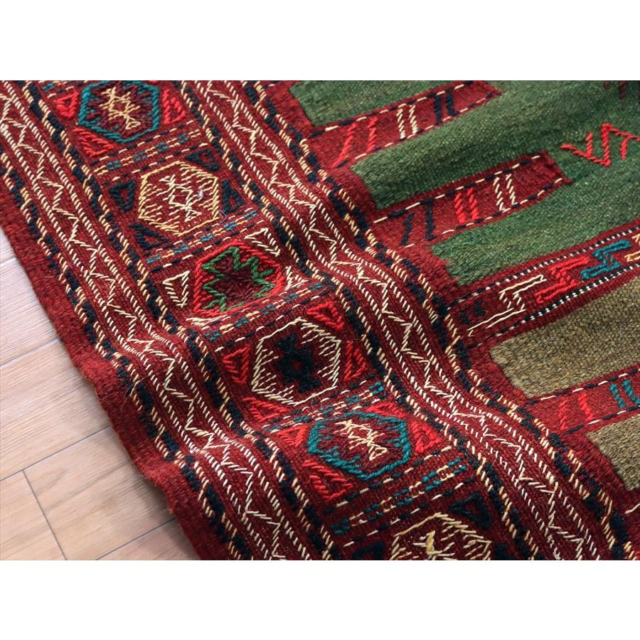 グチャン イランの手織りキリム 187x100cm ラクダと幾何学模様 | ブランド登録なし | 07