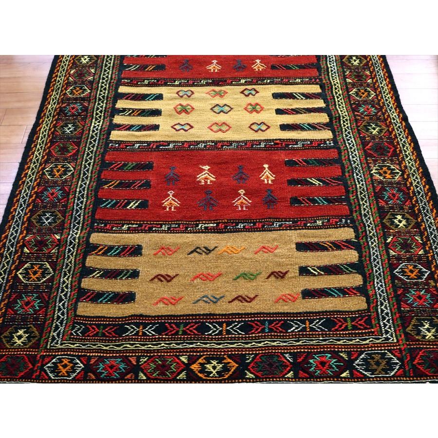 グチャン イランの手織りキリム 183x104cm スカートをはいた女の子と幾何学モチーフ | ブランド登録なし | 03