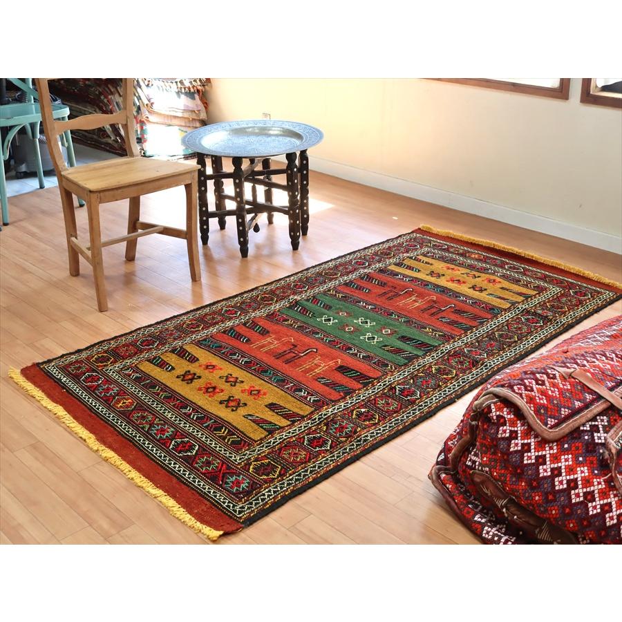 グチャン イランの手織りキリム 191x101cm 動物と幾何学モチーフ | ブランド登録なし | 01