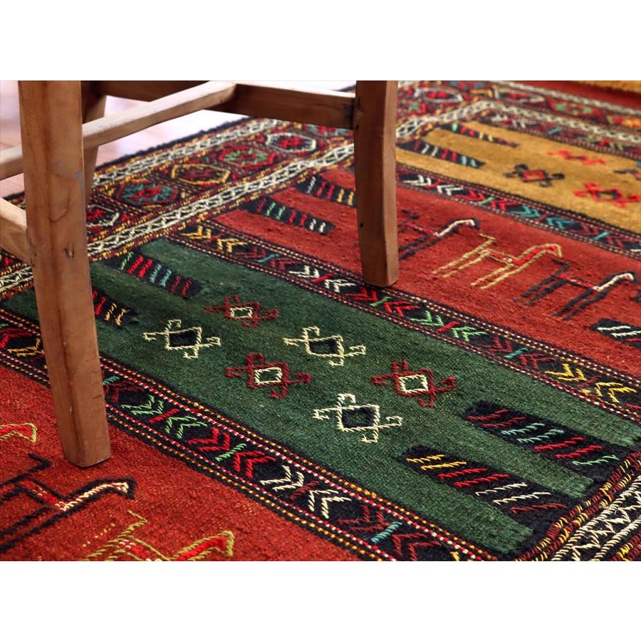 グチャン イランの手織りキリム 191x101cm 動物と幾何学モチーフ | ブランド登録なし | 05