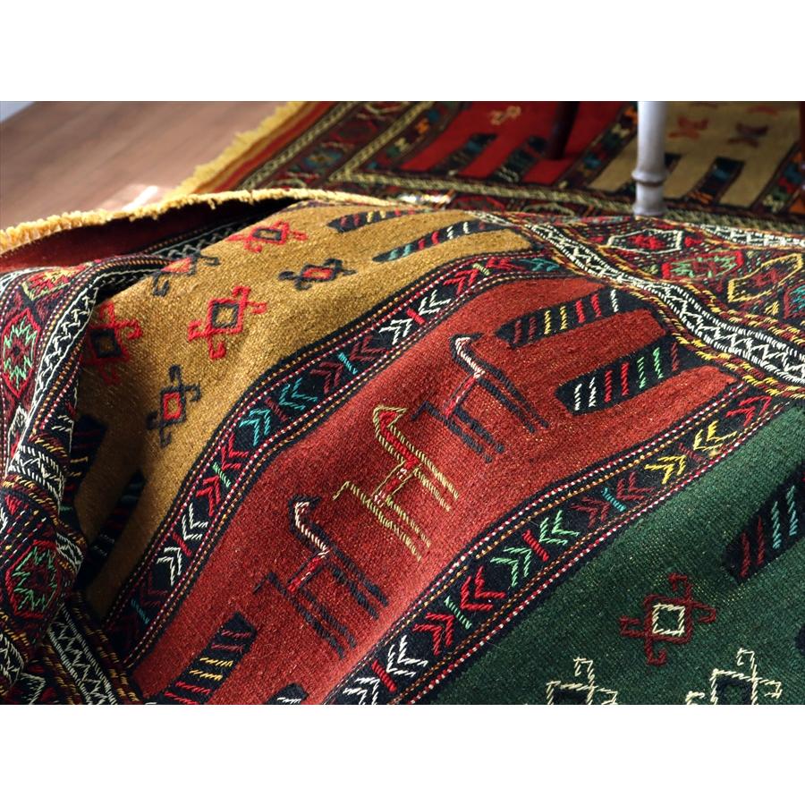 グチャン イランの手織りキリム 191x101cm 動物と幾何学モチーフ | ブランド登録なし | 07