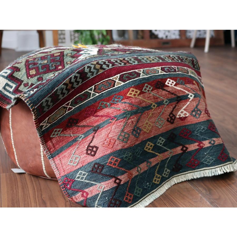 オールドキリム マラテヤ 84x63cm 幾何学モチーフ レッド＆グリーン |  | 05