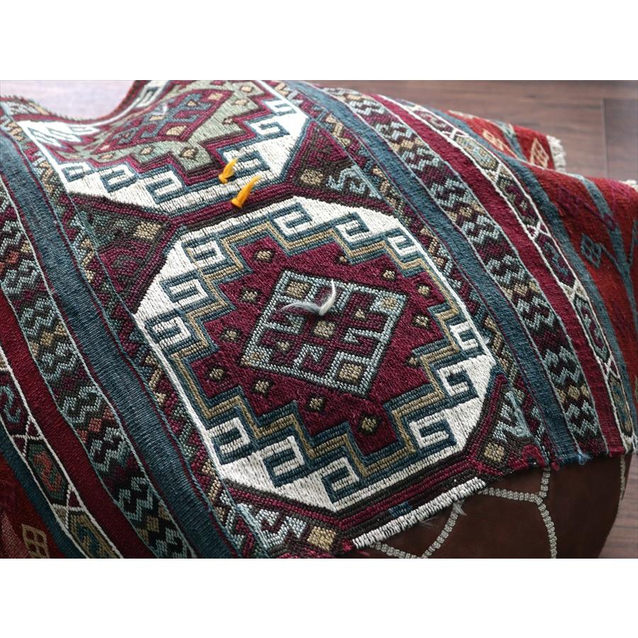 オールドキリム マラテヤ 84x63cm 幾何学モチーフ レッド＆グリーン |  | 07