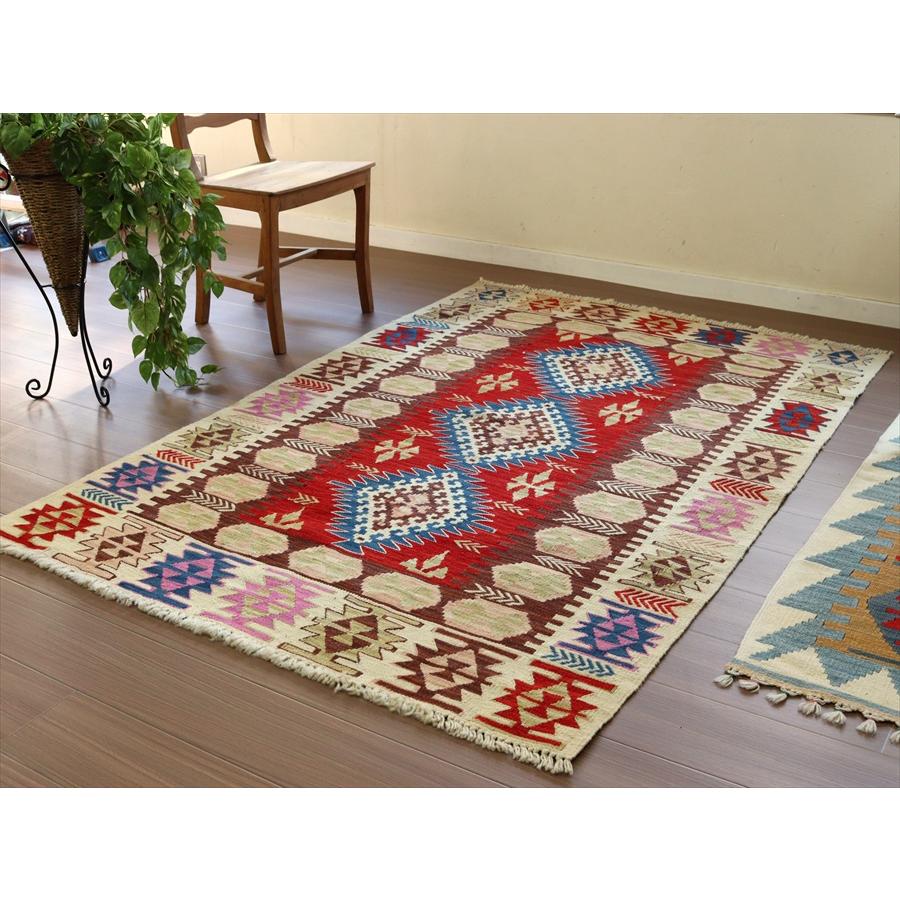 カイセリキリム トルコの手織りラグ 182x133cm 3つのドラゴンと麦の穂