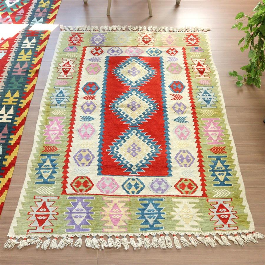 ピーコックグリーン　小花　ボタニカル 215×112 トルコヴィンテージラグ ピーコックグリーン 小花 ボタニカル 215×112 トルコヴィンテージラグ