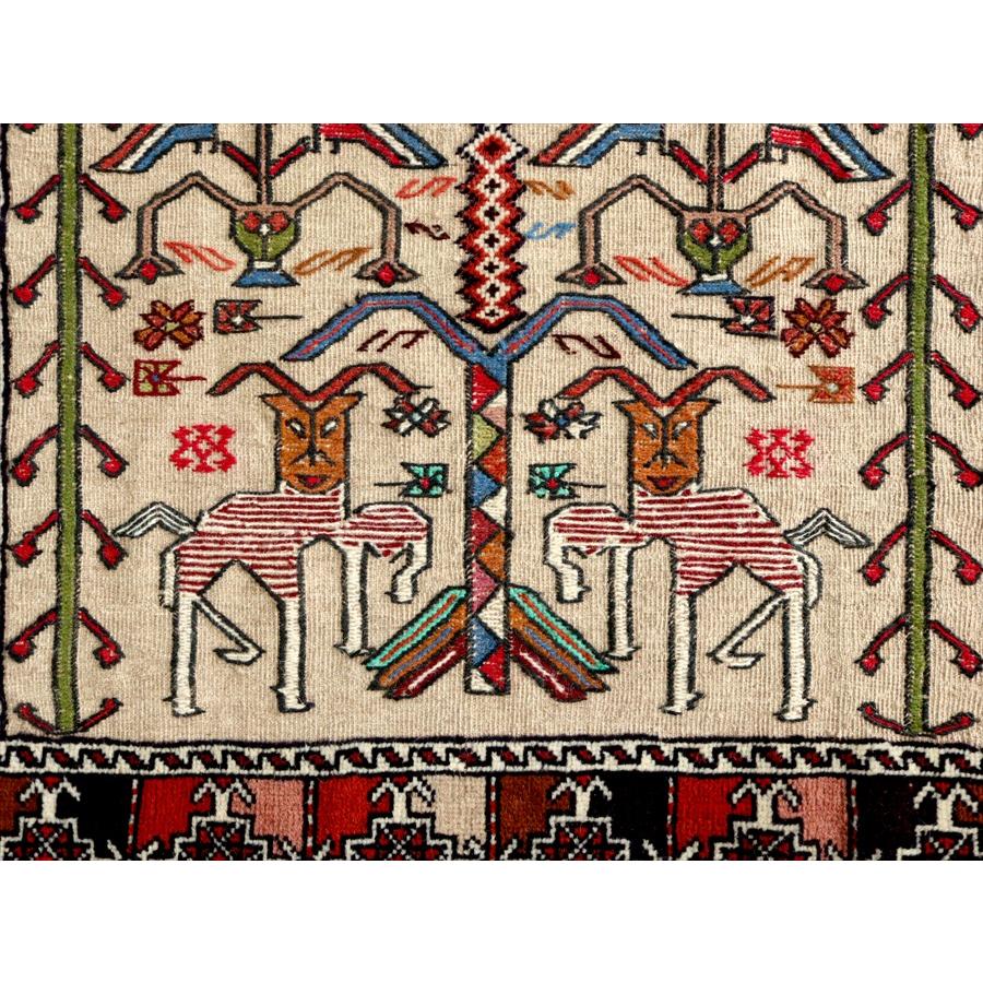 グチャンキリム ベージュ 205x135cm 動物と植物 平織り&パイル織り | ブランド登録なし | 10