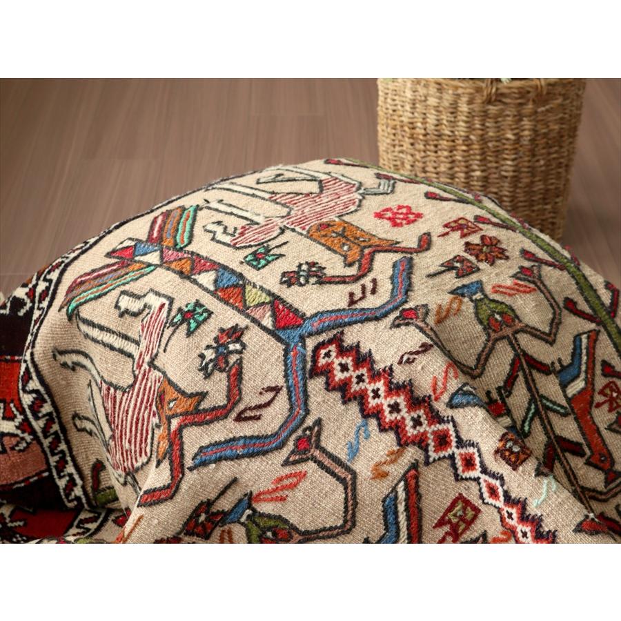 グチャンキリム ベージュ 205x135cm 動物と植物 平織り&パイル織り | ブランド登録なし | 12