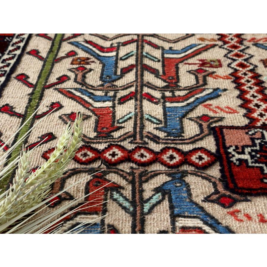 グチャンキリム ベージュ 205x135cm 動物と植物 平織り&パイル織り | ブランド登録なし | 05