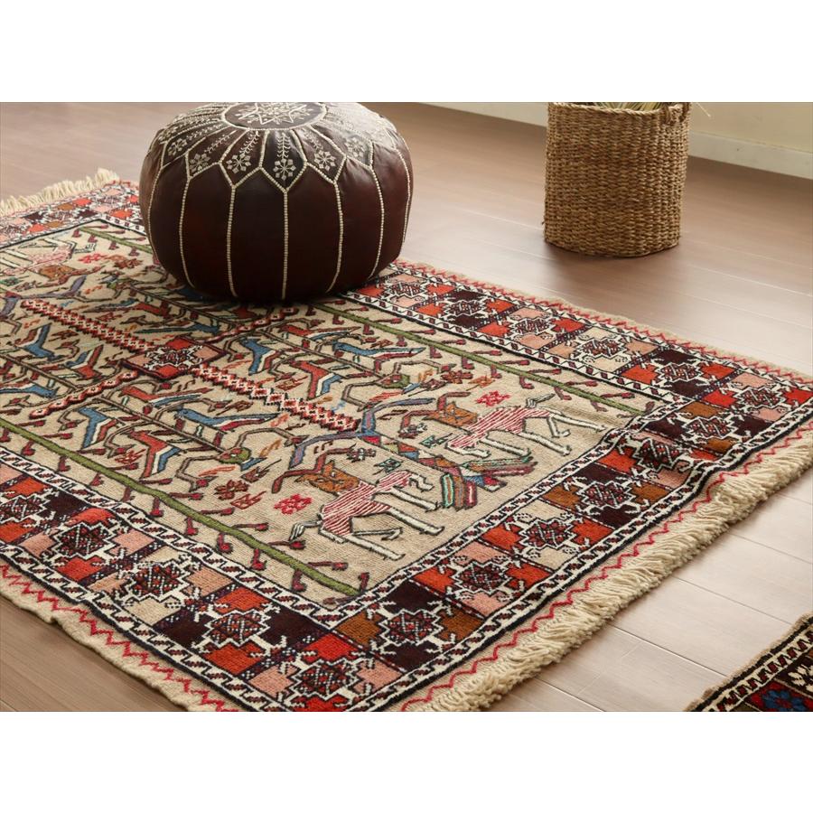 グチャンキリム ベージュ 205x135cm 動物と植物 平織り&パイル織り | ブランド登録なし | 07