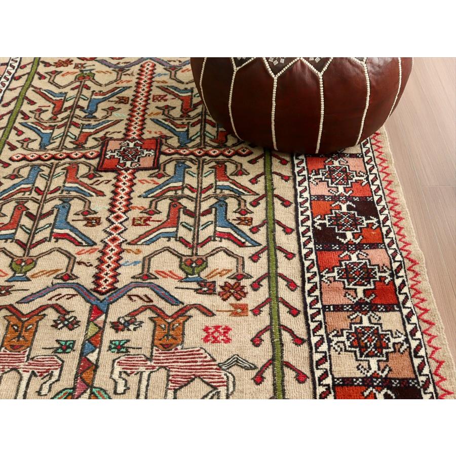 グチャンキリム ベージュ 205x135cm 動物と植物 平織り&パイル織り | ブランド登録なし | 08