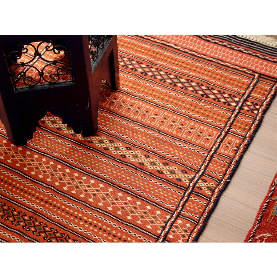 刺繍のようなスザンニ織りのキリム イラン東北部カラート 198x72cm 幾何学模様のボーダーデザイン | ブランド登録なし | 04