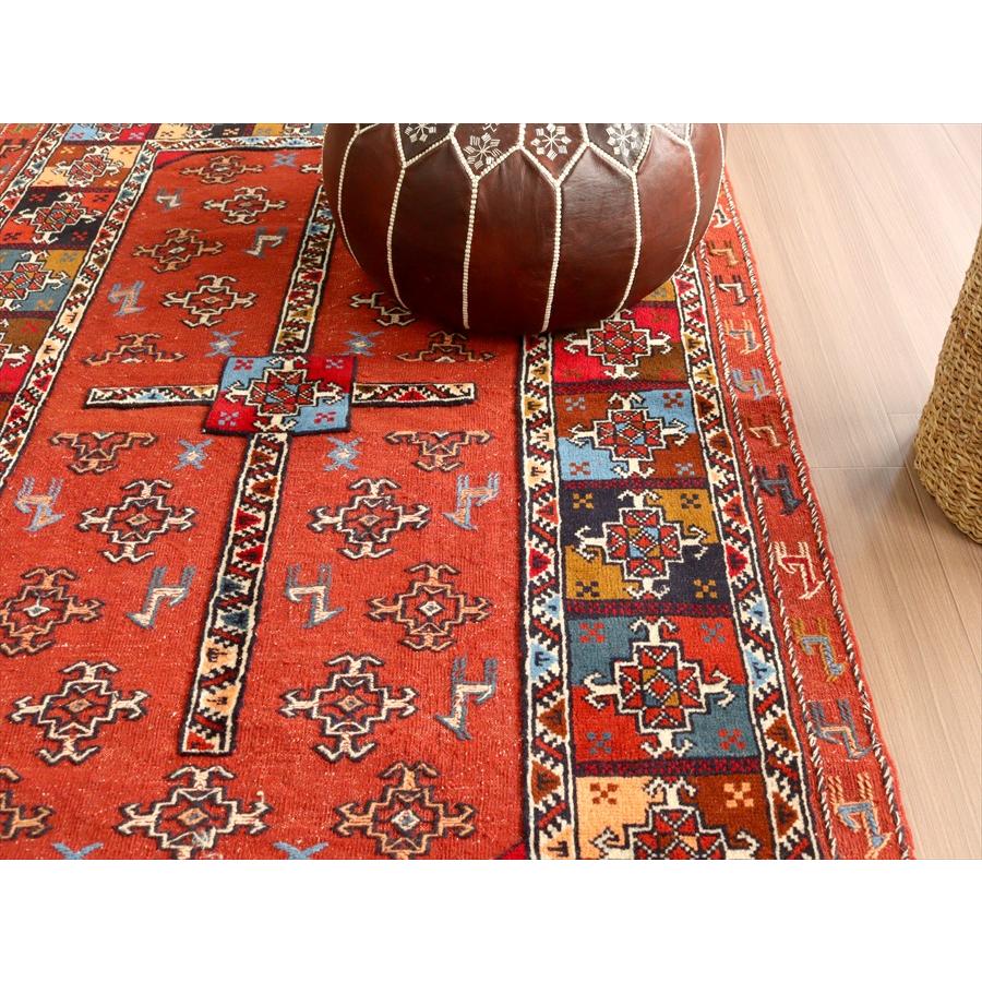 グチャンキリム レッド 205x131cm ヤギとメダリオン 平織り&パイル織り | ブランド登録なし | 10