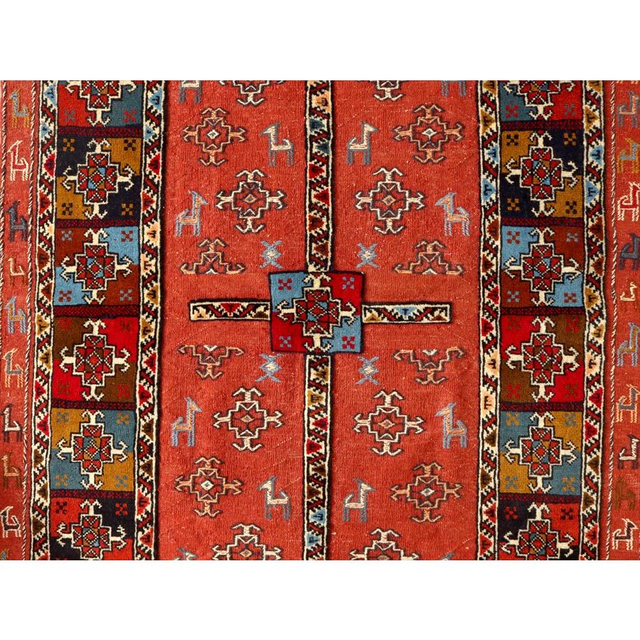 グチャンキリム レッド 205x131cm ヤギとメダリオン 平織り&パイル織り | ブランド登録なし | 04