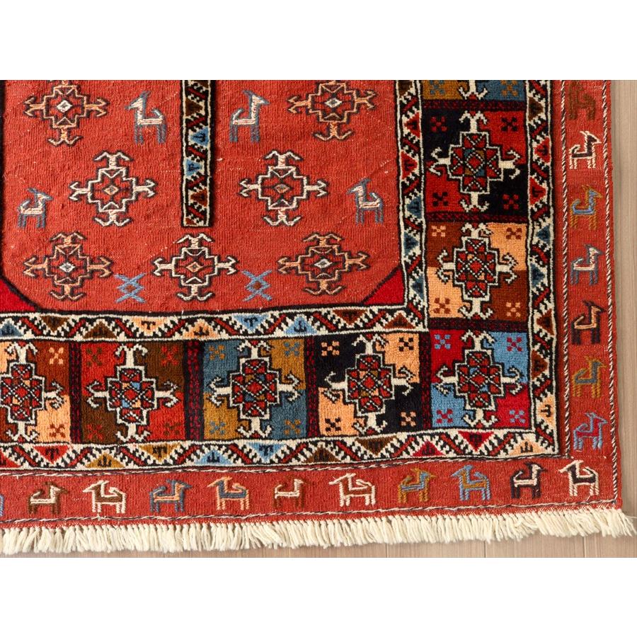 グチャンキリム レッド 205x131cm ヤギとメダリオン 平織り&パイル織り | ブランド登録なし | 07