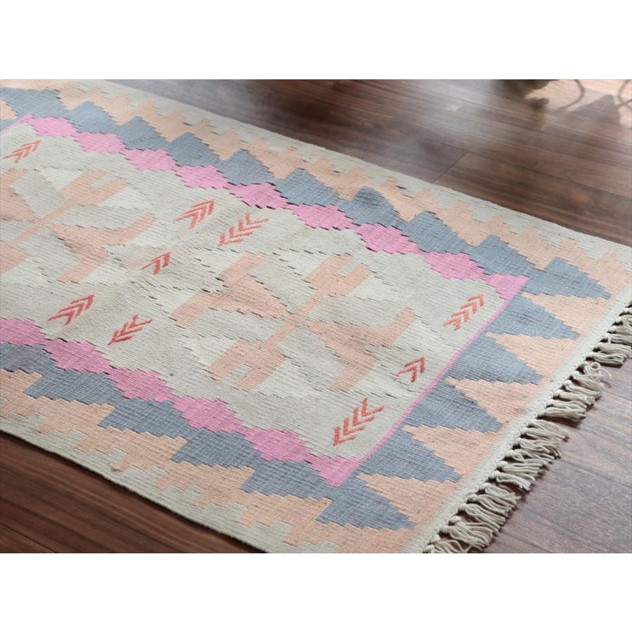カイセリ産手織りキリム 129x83cm パステルカラー トルコの手織りラグ |  | 02